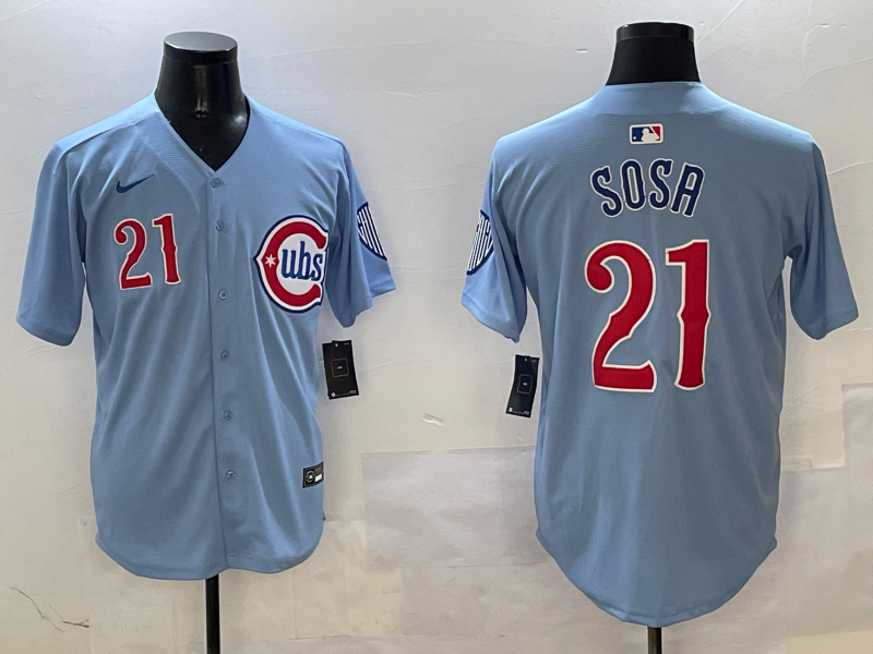 Men's Chicago Cubs Sammy Sosa #21 Baby Blue 2nd Alternate Limited Jersey